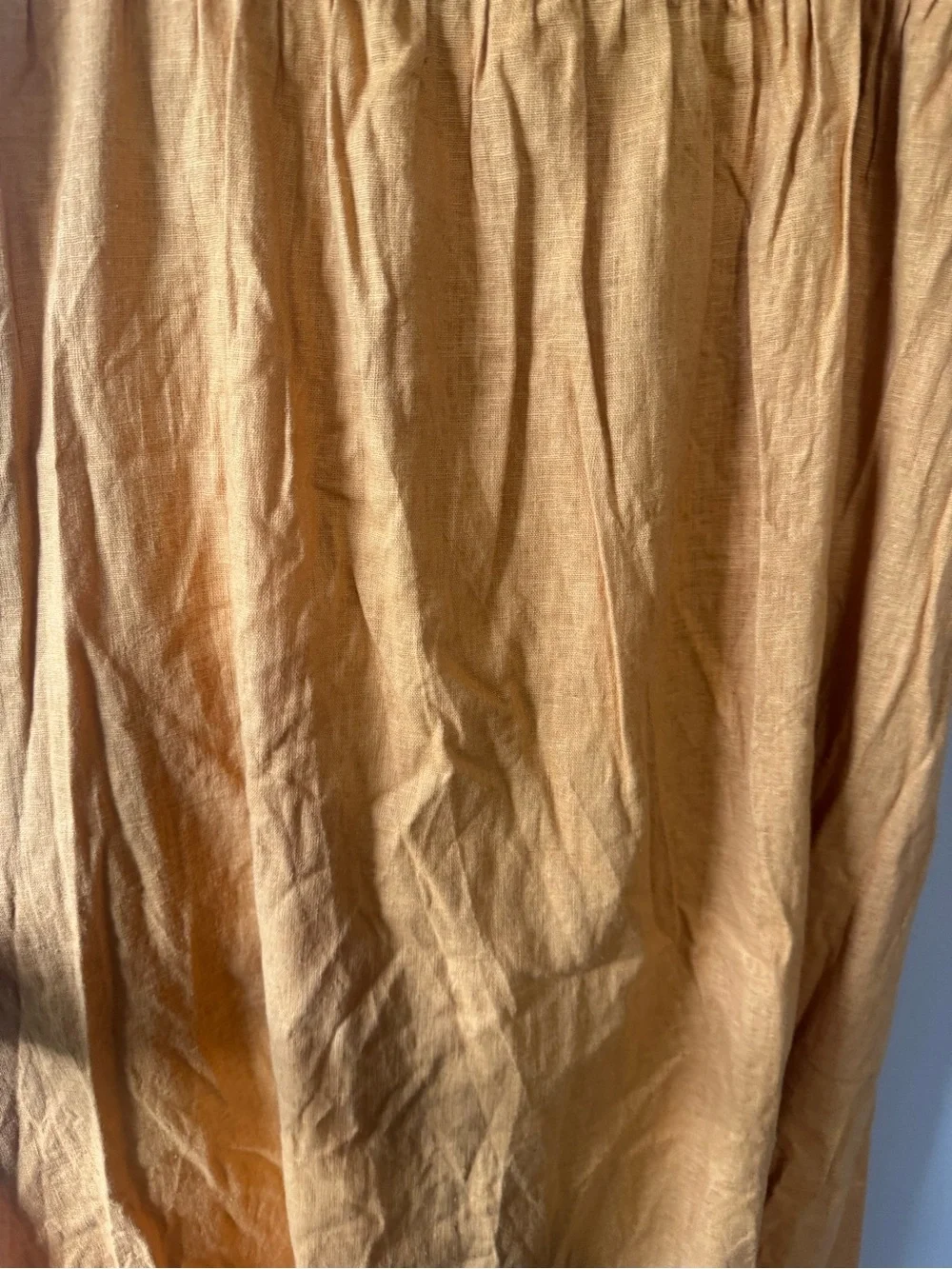 Abercrombie and Fitch mustard yellow dress maxi cotton linen blend